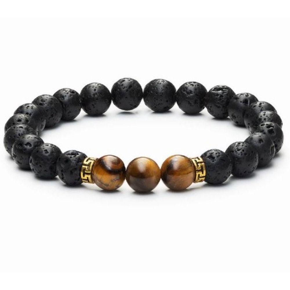 10mm Tiger Eye Diffuser Beaded Stretch Bracelet